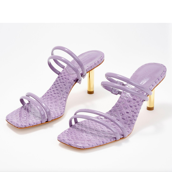 Schutz Shoes - Schutz Women's Leather Heeled Sandals - Lover Mid Orchid Size 6B